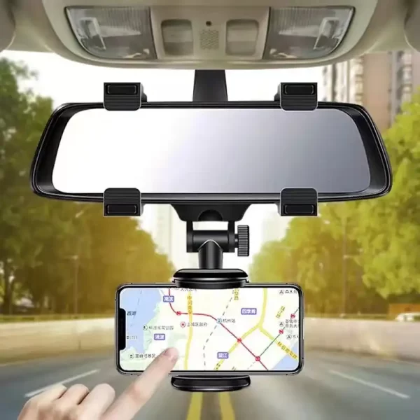 Suporte para celular para carro, montagem automática, espelho retrovisor, carro, caminhão, gps 360