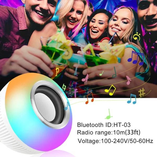 Lâmpada Led Caixa de Som Bluetooth com Controle de 12W - Image 3